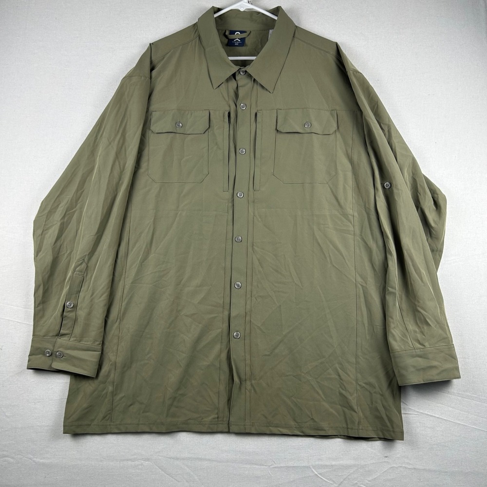 Little Donkey Andy Mens XXL Green Long Sleeve Hiking Outdoor Fishing Shirt